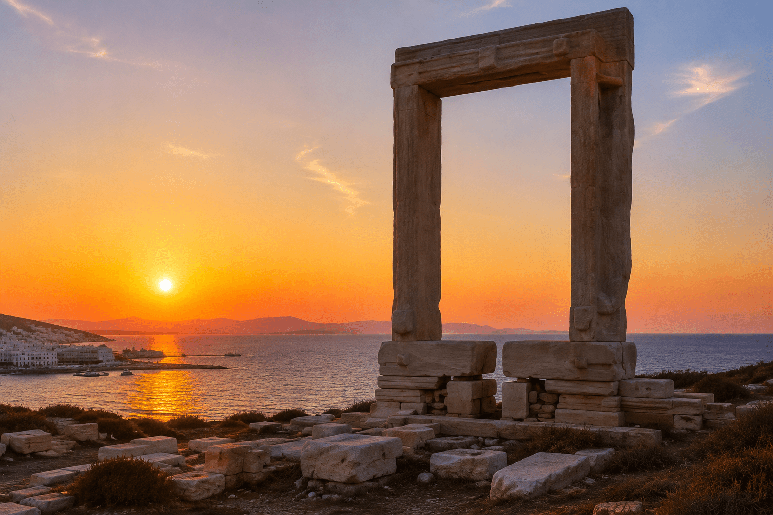 Portara auf Naxos beim Griechenland Insel-Hopping